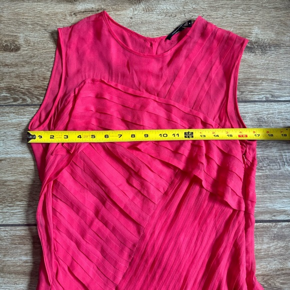 Nanette Lepore All Tuckered Out Silk Aline Dress Size 6 Pink Pleated Sleeveless - Picture 15 of 16